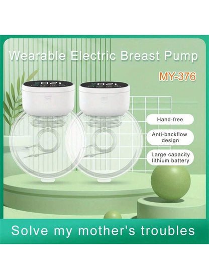 2pcs/Pack Invisible Electric Wearable Breast Pump, Smart All-In-One Automatic Milking Machine, Massage Suction Breast Pump