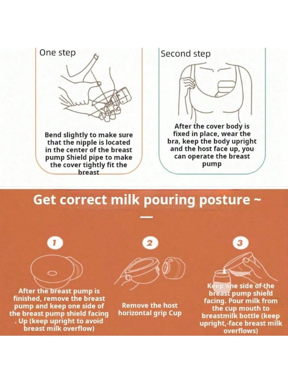 2pcs/Pack Invisible Electric Wearable Breast Pump, Smart All-In-One Automatic Milking Machine, Massage Suction Breast Pump