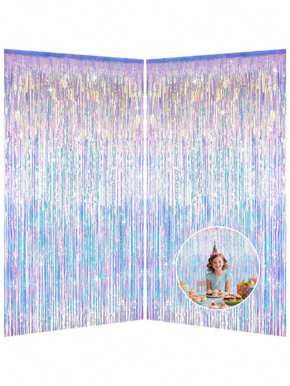 2pcs Pink Tassel Curtain, Girls Birthday, Bridal Shower, Bachelorette Party, Baby Shower Party Holiday Photo Backdrop Decoration