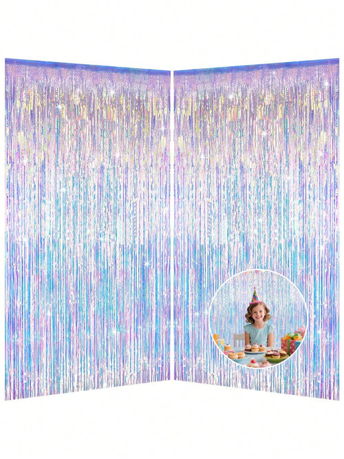2pcs Pink Tassel Curtain, Girls Birthday, Bridal Shower, Bachelorette Party, Baby Shower Party Holiday Photo Backdrop Decoration