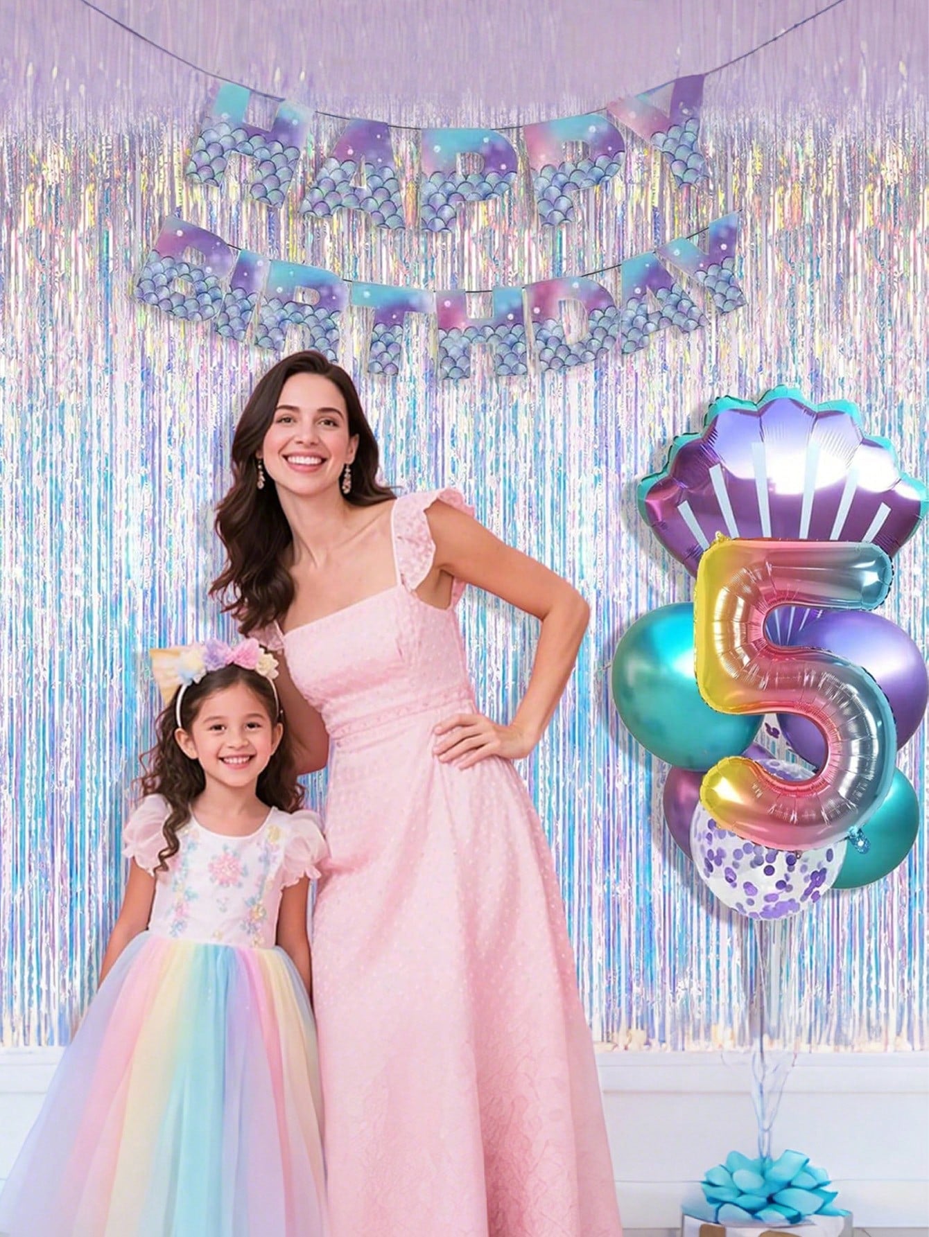 2pcs Pink Tassel Curtain, Girls Birthday, Bridal Shower, Bachelorette Party, Baby Shower Party Holiday Photo Backdrop Decoration