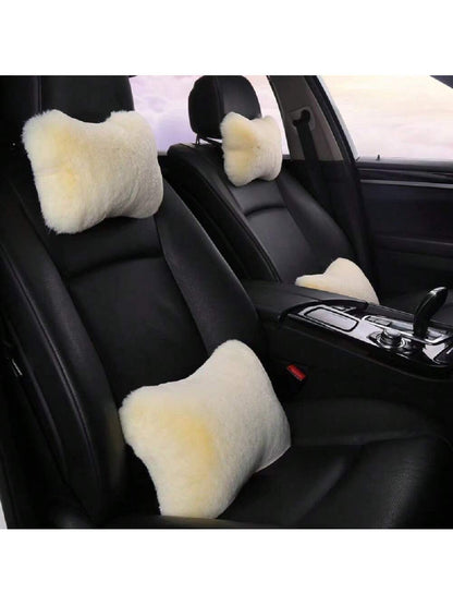 2pcs Plush Comfortable Car Neck Pillow Headrest, Car Pillow,Car Accessories