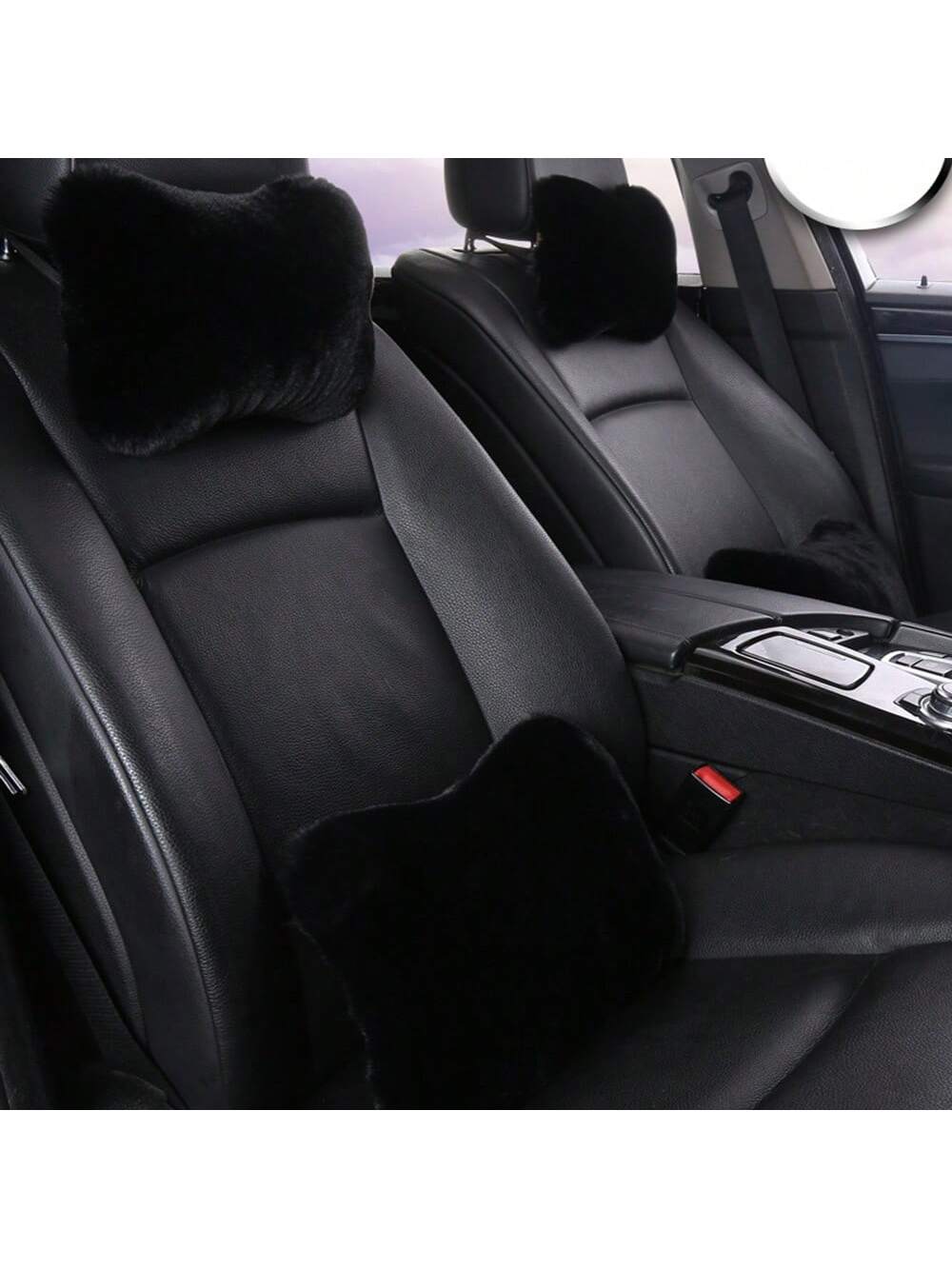 2pcs Plush Comfortable Car Neck Pillow Headrest, Car Pillow,Car Accessories