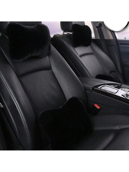 2pcs Plush Comfortable Car Neck Pillow Headrest, Car Pillow,Car Accessories