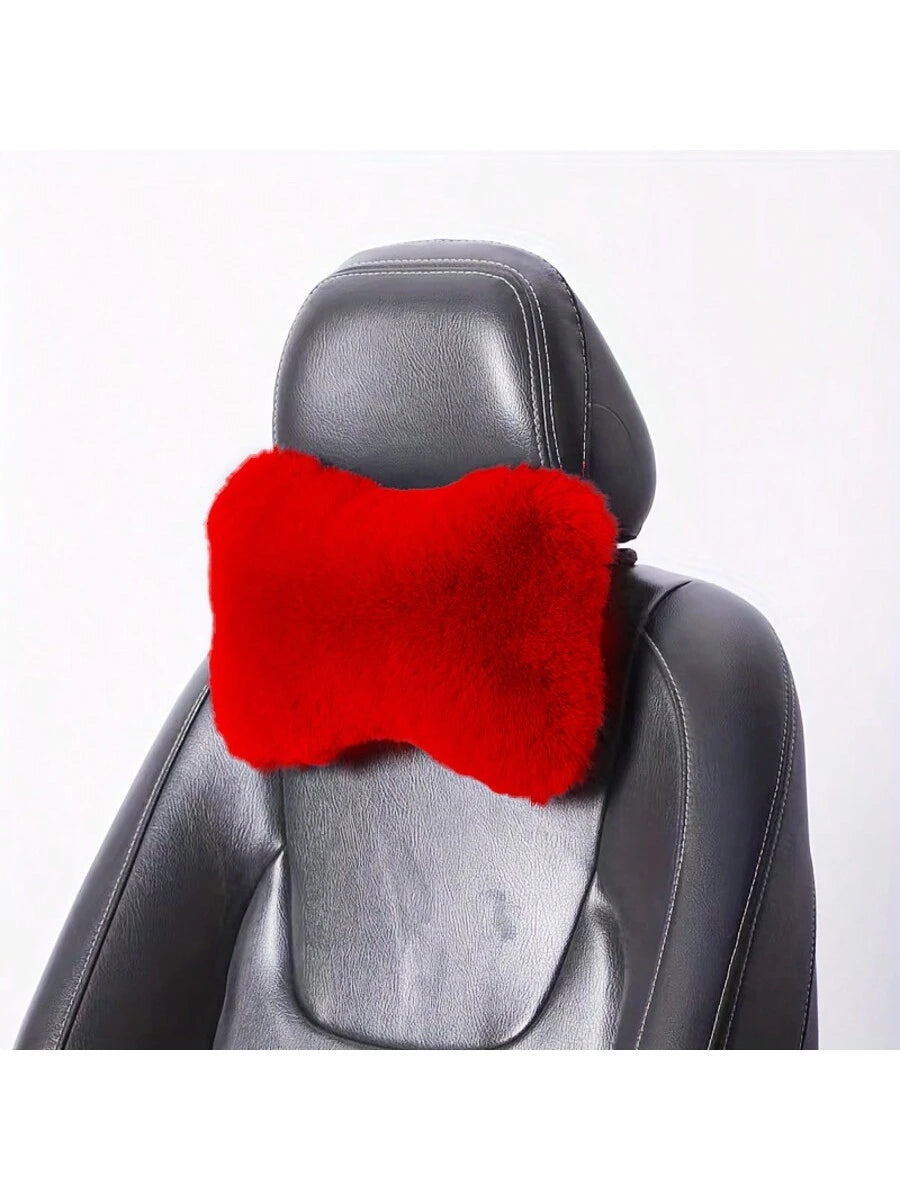 2pcs Plush Comfortable Car Neck Pillow Headrest, Car Pillow,Car Accessories