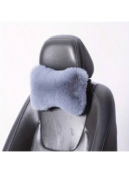 2pcs Plush Comfortable Car Neck Pillow Headrest, Car Pillow,Car Accessories