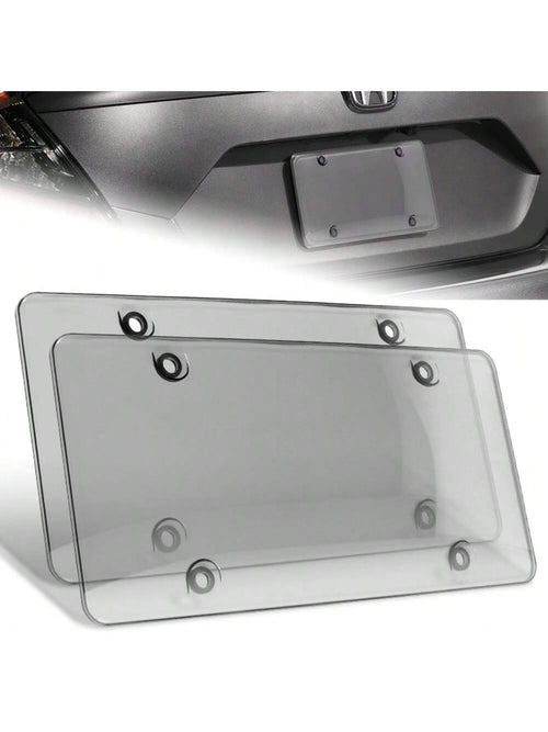 2PCS Protector License Plate Frame Shield Cover Protector Front And Rear