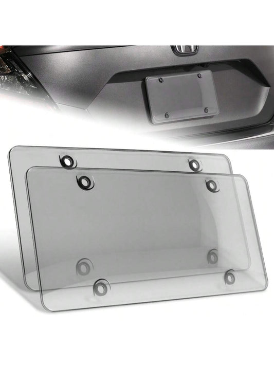 2PCS Protector License Plate Frame Shield Cover Protector Front And Rear