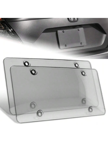 2PCS Protector License Plate Frame Shield Cover Protector Front And Rear