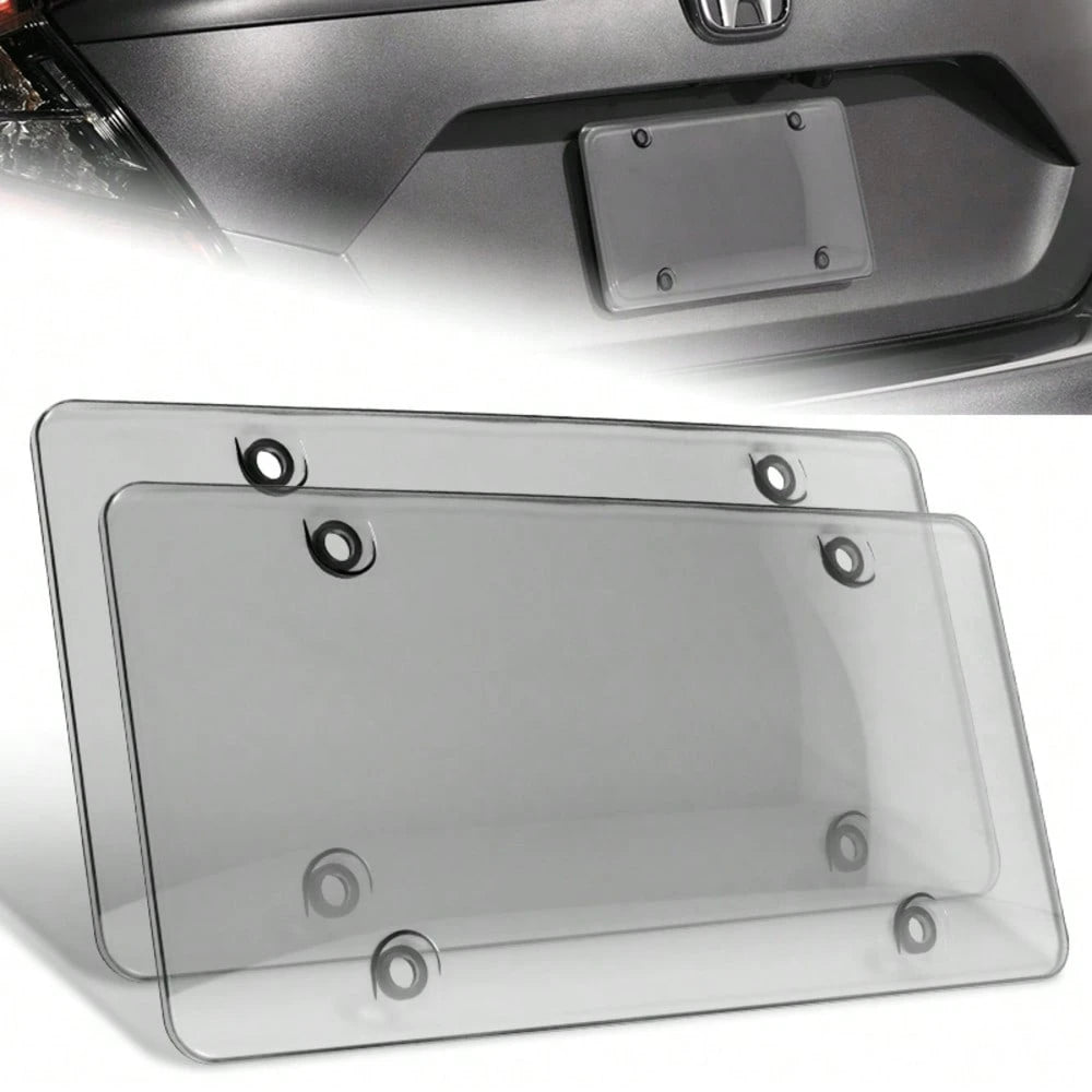 2PCS Protector License Plate Frame Shield Cover Protector Front And Rear