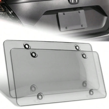 2PCS Protector License Plate Frame Shield Cover Protector Front And Rear