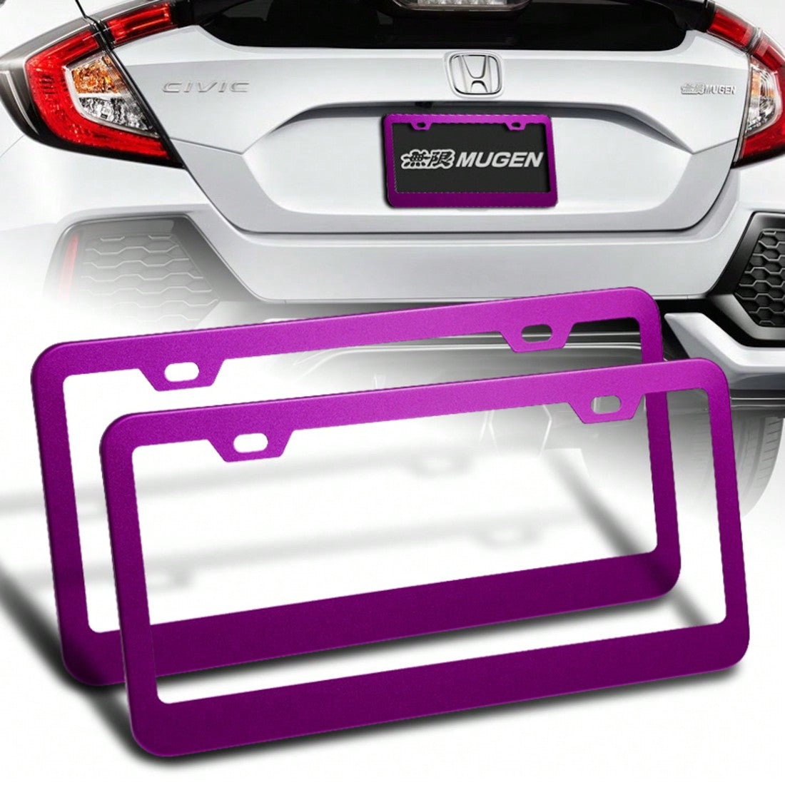 2PCS Protector License Plate Frame Shield Cover Protector Front And Rear