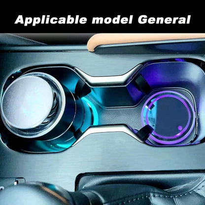 2PCS Rechargeable LED Cup Holder Lights, 7 Color Changing Car Cup Coaster Lights, USB Charging Ambient Interior Decor Lights, Universal Car Accessories For Men Women Teens, Christmas Car Decor Essenti