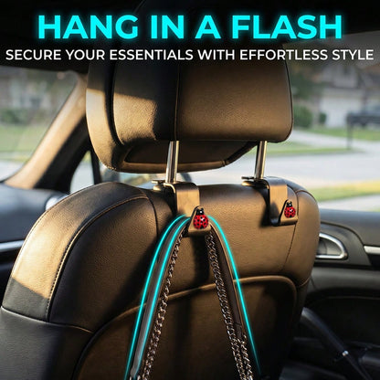 2pcs Resin Beetle Decorative Car Seat Hooks Hidden Backrest Hooks Multi-Functional Creative Small Hooks
