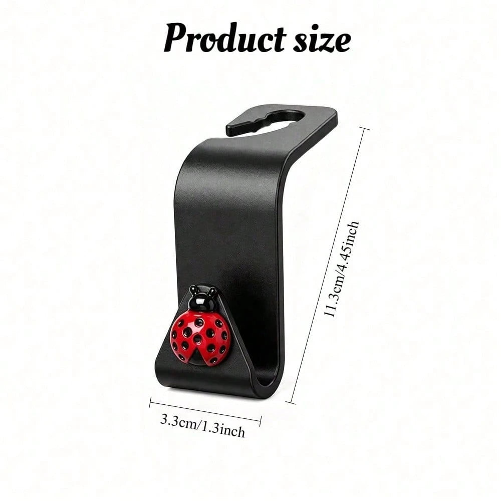 2pcs Resin Beetle Decorative Car Seat Hooks Hidden Backrest Hooks Multi-Functional Creative Small Hooks
