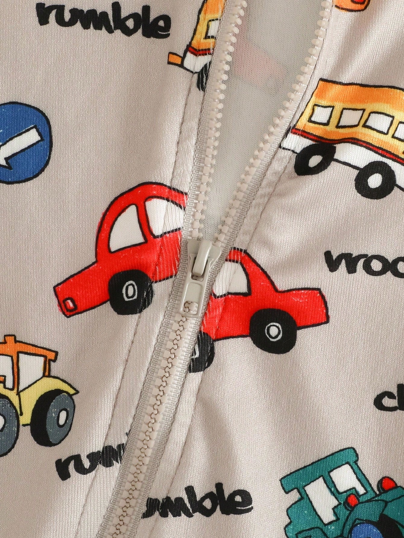 2pcs/Set Baby Boy Autumn/Winter Knit Playful Digger, Crane, Truck Print Colorblock Jumpsuit, Long Sleeve Jumpsuit