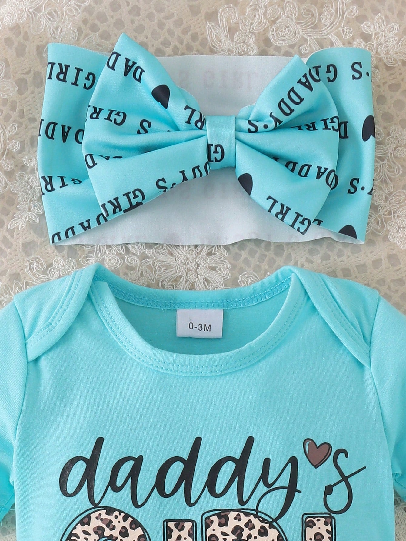 2pcs/Set Cute Letter Print Romper With Shorts And Headband, Thin Summer Outfit For Baby Girls
