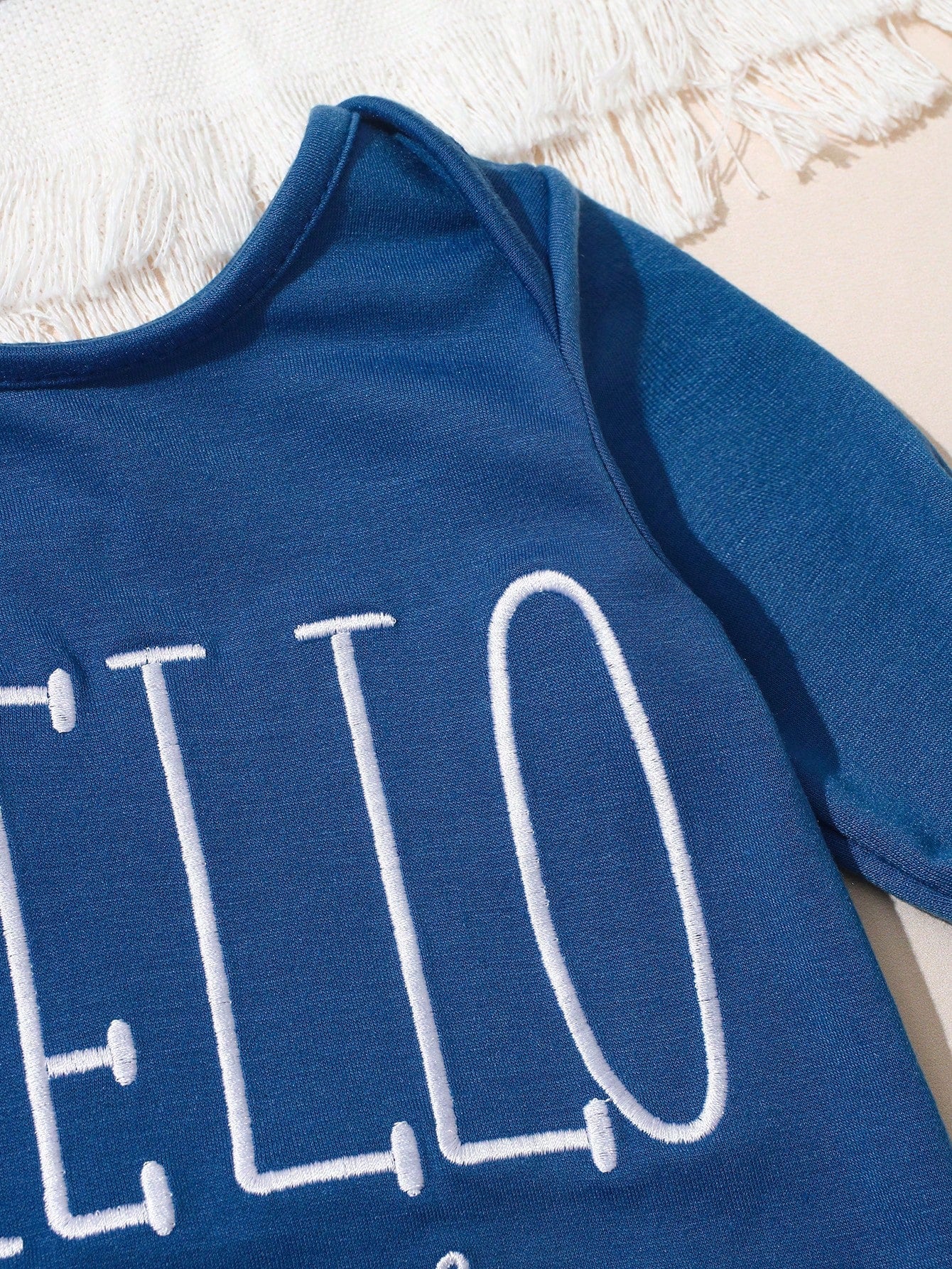 2Pcs Set Newborn Boy Photography Outfits Slate Blue Dusty Blue Little Brother Embroidery Baby Coming Home Outfit Baby Shower Gift Infant Photo Props
