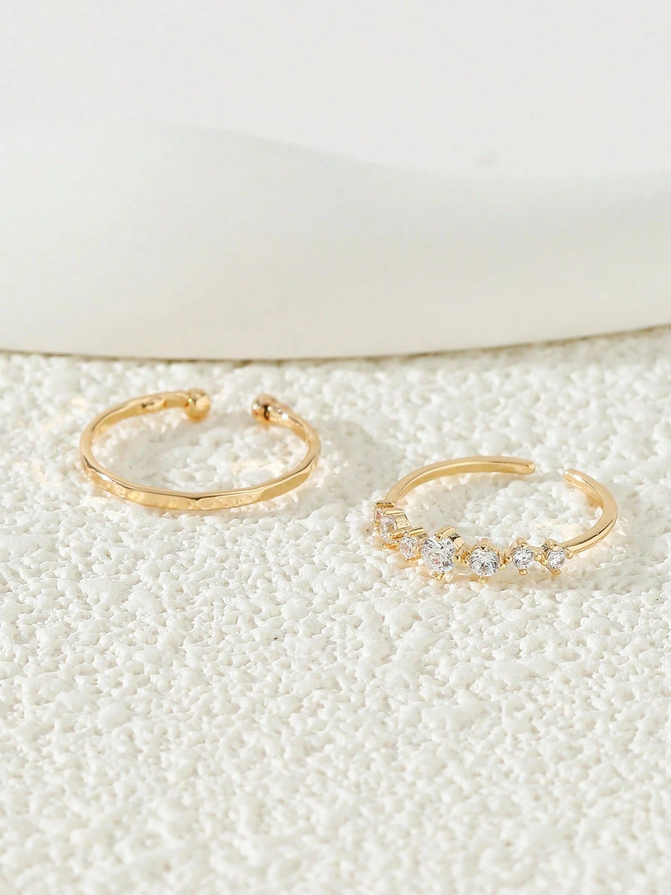 2pcs/Set Women's Copper Cubic Zirconia Toe Rings