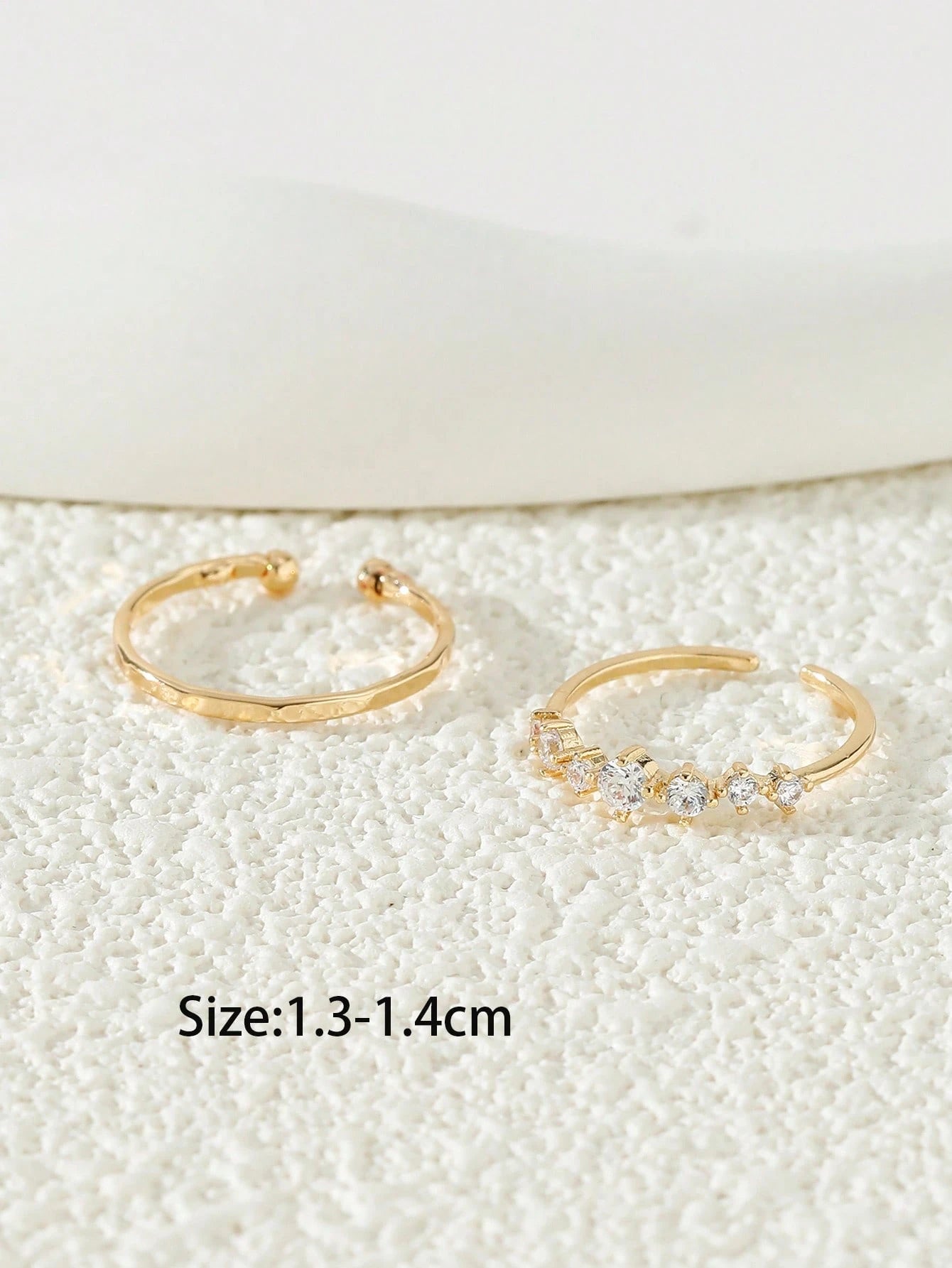 2pcs/Set Women's Copper Cubic Zirconia Toe Rings