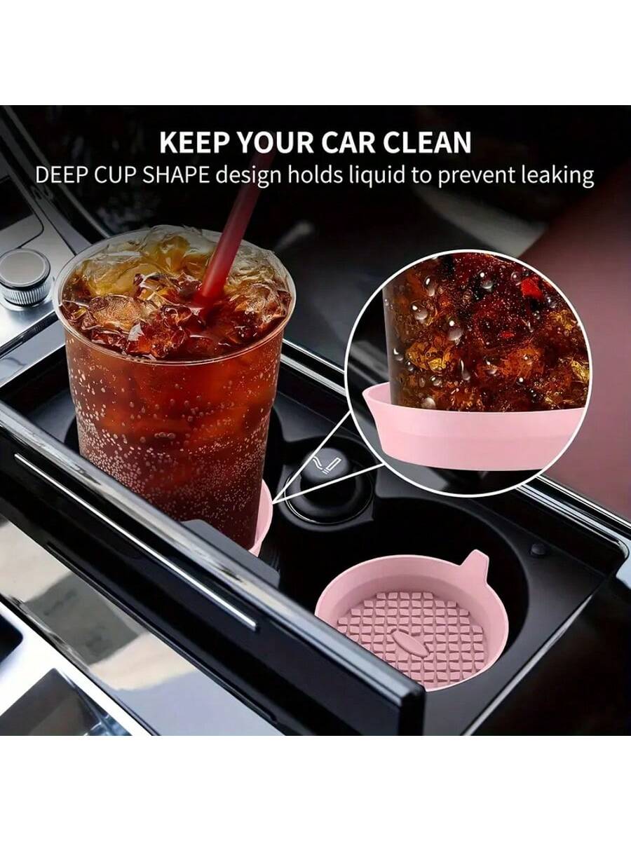 2pcs Silicone Car Cup Holder Mats With Anti-Slip Pad- Car Accessories- Durable Interior Accessories- Car Decor