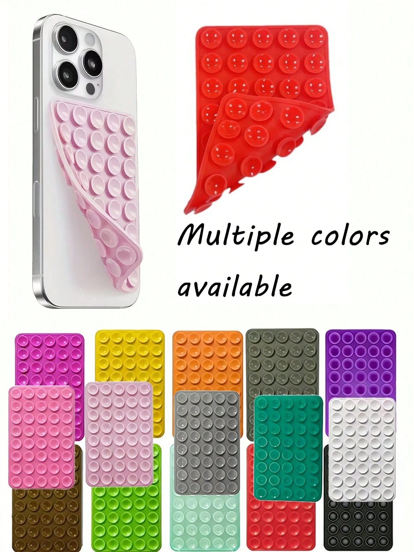 2pcs Silicone Sticky Phone Holder, Non-Slip Silicone Adhesive Phone Stand, Phone Case Holder, Hands-Free Phone Accessory, Selfie And Video Stand, Multi-Functional Phone Accessory, Suitable For All Mod