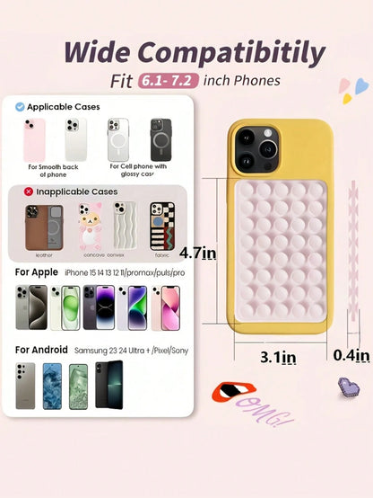 2pcs Silicone Sticky Phone Holder, Non-Slip Silicone Adhesive Phone Stand, Phone Case Holder, Hands-Free Phone Accessory, Selfie And Video Stand, Multi-Functional Phone Accessory, Suitable For All Mod