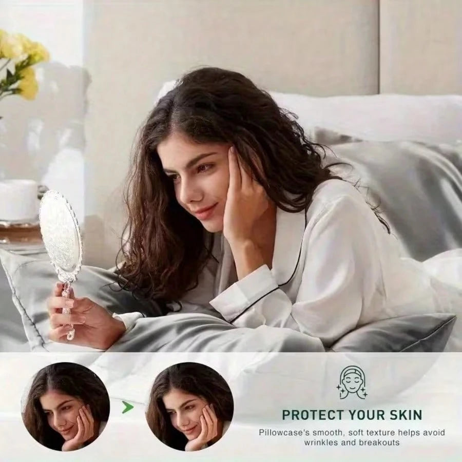 2pcs Silk Pillowcase, Satin Finish Hair Care Pillowcase, Comfortable Pillowcase Suitable For Home Decor