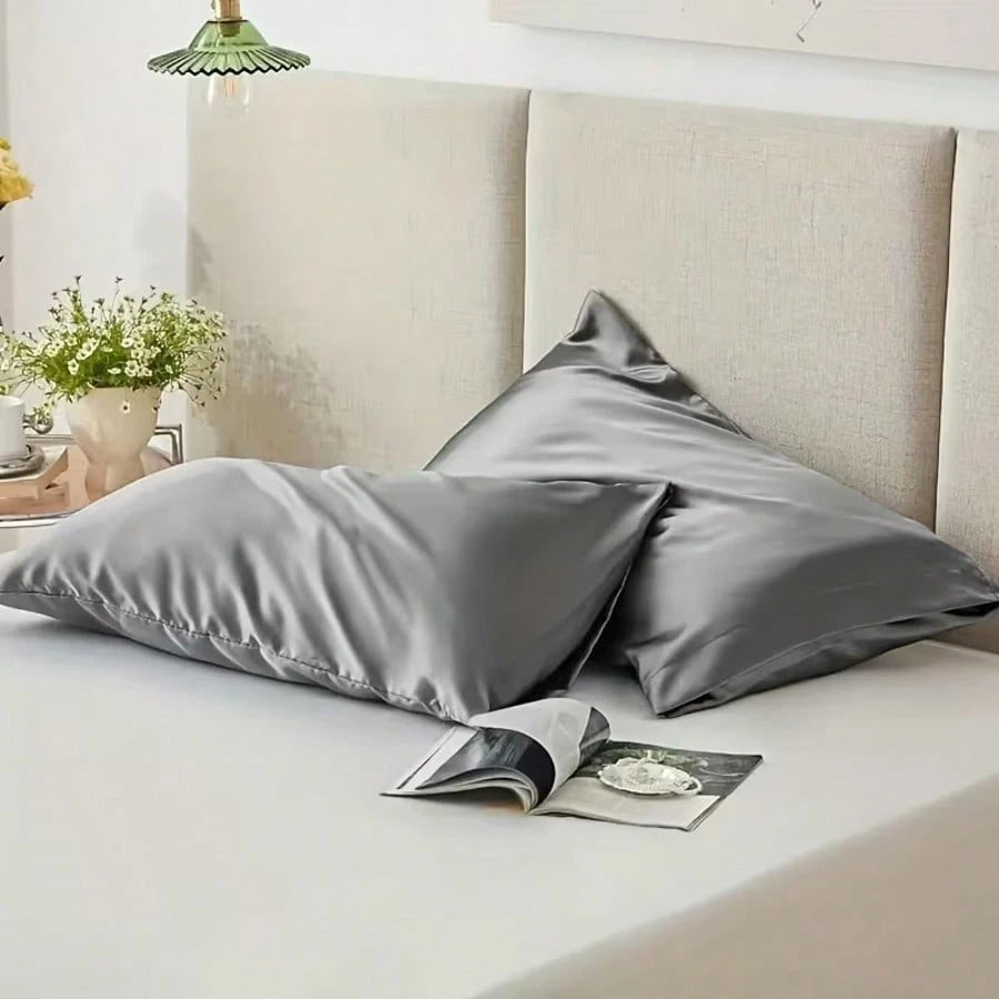2pcs Silk Pillowcase, Satin Finish Hair Care Pillowcase, Comfortable Pillowcase Suitable For Home Decor