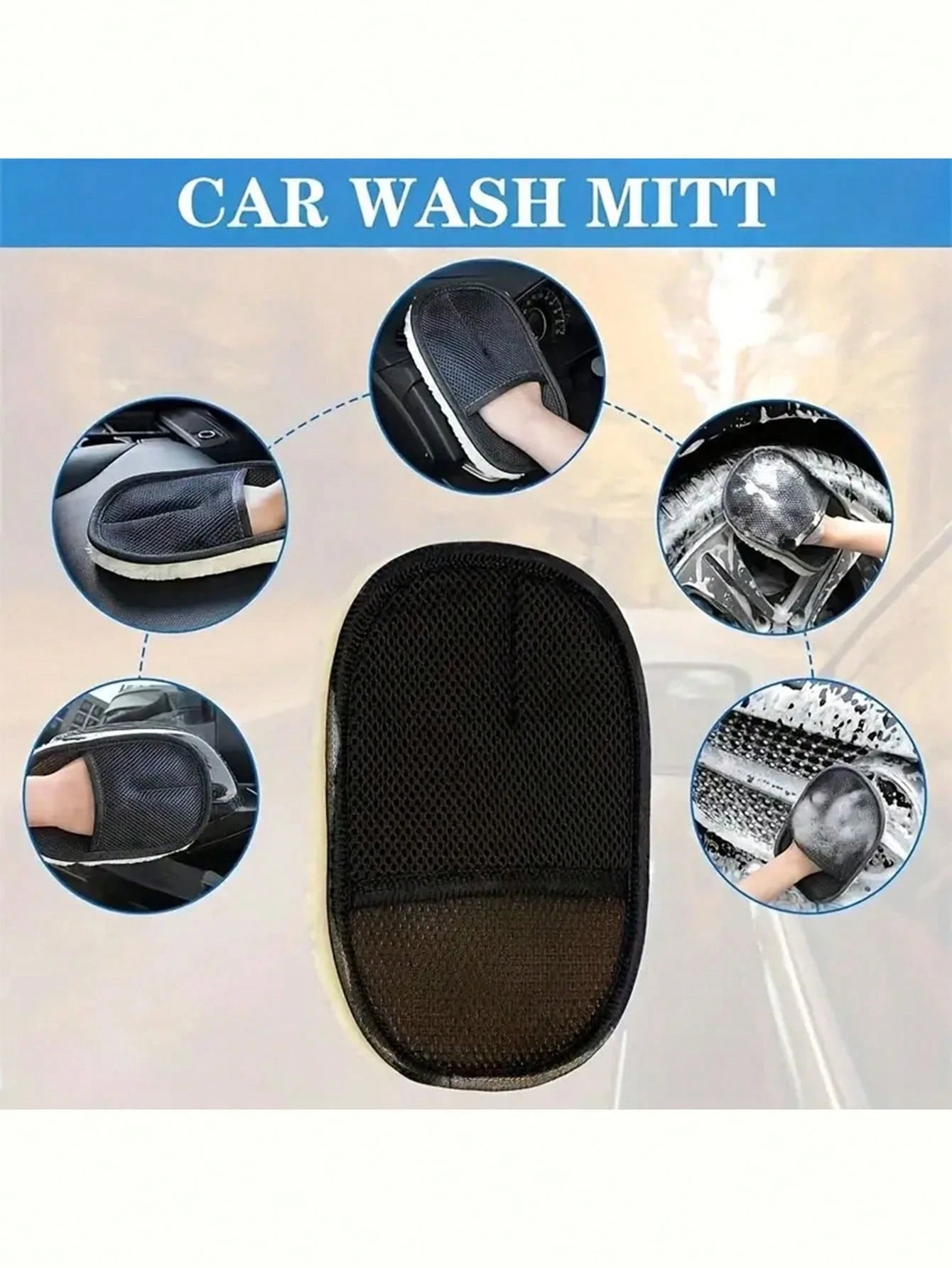 2pcs Soft Car Cleaning Gloves- Portable Durable Microfiber Detail Brush, Suitable For Interior And Exterior Car Washing, Multi-Functional Dusting And Cleaning Tool