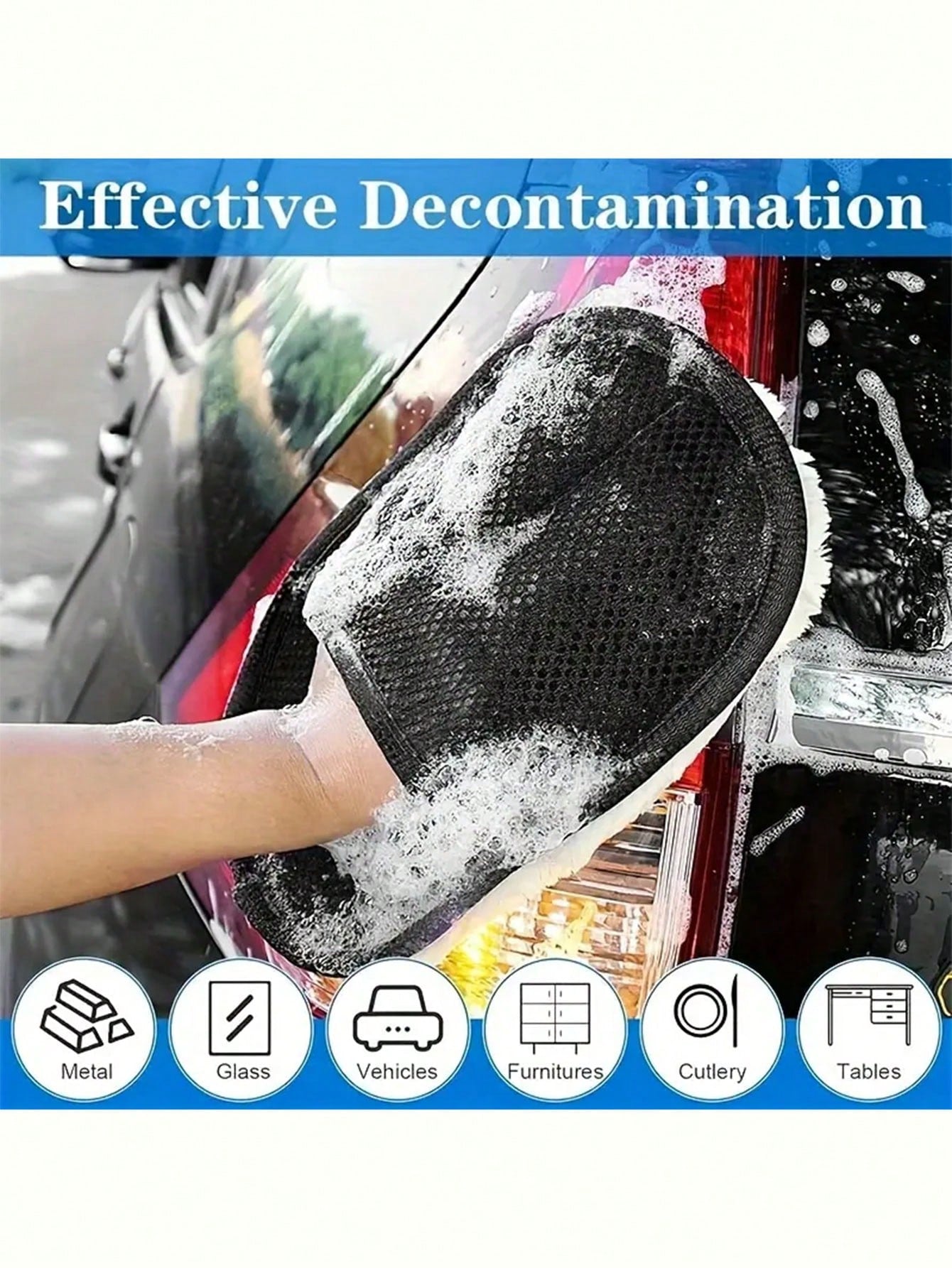 2pcs Soft Car Cleaning Gloves- Portable Durable Microfiber Detail Brush, Suitable For Interior And Exterior Car Washing, Multi-Functional Dusting And Cleaning Tool