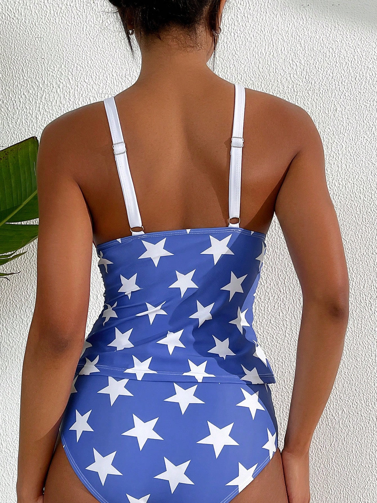 2pcs Summer Tankini Swimsuit Set, Featuring Abdominal Control, Adjustable Straps, Floral Print, Sexy Beach Vacation High Waisted Triangle Bottoms
