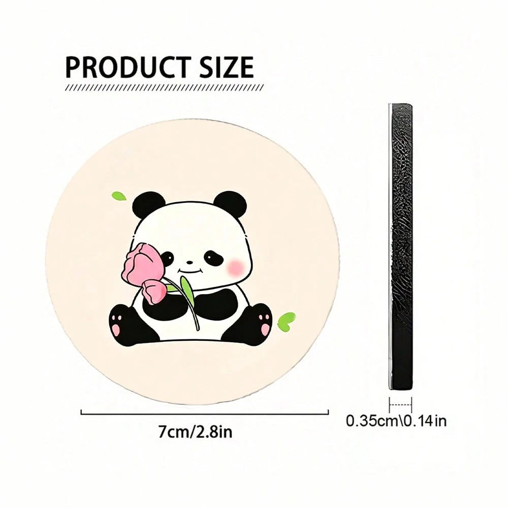 2pcs Tulip & Red Panda Print Non-Slip Car Cup Holder Coasters, Fashionable Home & Office Water Cup Coasters, Suitable As Small Gifts For Friends On Birthdays, Parties And Anniversaries