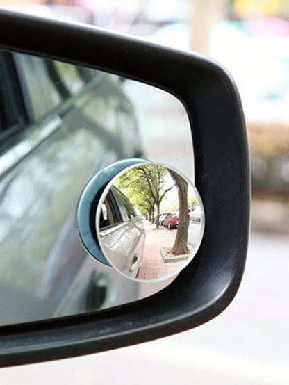 2pcs Universal Silver 360° Rotating Frameless Blind Spot Mirror- A Car Safety Essential And Must-Have Accessory For Enhanced Rearview Visibility And Driver Assistance On The Road