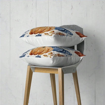 2pcs Watercolor Pumpkin Print Polyester Pillow Covers [No Pillow Insert], 17.7*17.7in(45*45cm)/19.69*19.69in(50*50cm)/15.75*15.75in(40*40cm), [Single-Sided Printing] Autumn Decorative Throw Pillow Cov