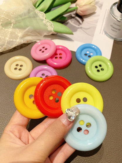 3.4cm/4.8cm/6.3cm Large Handmade Toy Diy Decorative Button Random Color Shipping, DIY Clothing Decoration, Jute Ribbon Rope Cord DIY Wedding Jute Twine Crafts Gift Party Decor
