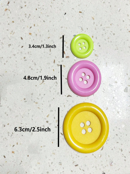 3.4cm/4.8cm/6.3cm Large Handmade Toy Diy Decorative Button Random Color Shipping, DIY Clothing Decoration, Jute Ribbon Rope Cord DIY Wedding Jute Twine Crafts Gift Party Decor