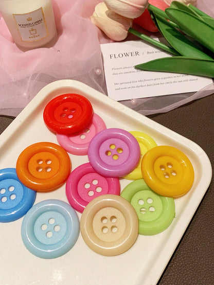 3.4cm/4.8cm/6.3cm Large Handmade Toy Diy Decorative Button Random Color Shipping, DIY Clothing Decoration, Jute Ribbon Rope Cord DIY Wedding Jute Twine Crafts Gift Party Decor