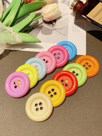 3.4cm/4.8cm/6.3cm Large Handmade Toy Diy Decorative Button Random Color Shipping, DIY Clothing Decoration, Jute Ribbon Rope Cord DIY Wedding Jute Twine Crafts Gift Party Decor