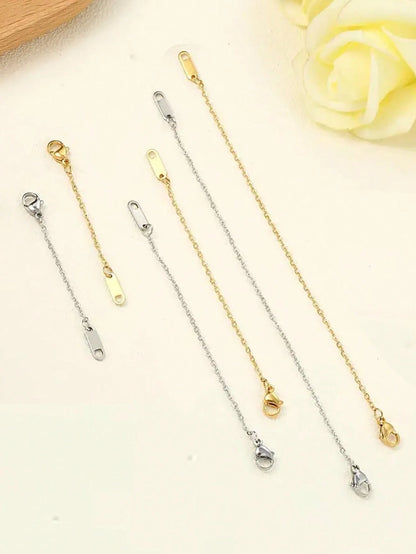 3/6/12pcs Necklace Extender Chain, Stainless Steel Necklace Extender Chain, 6/10/15cm-3/5/7.5/10/12.5/15cm Delicate Necklace Extender Chain Set, Suitable For Women Jewelry Making