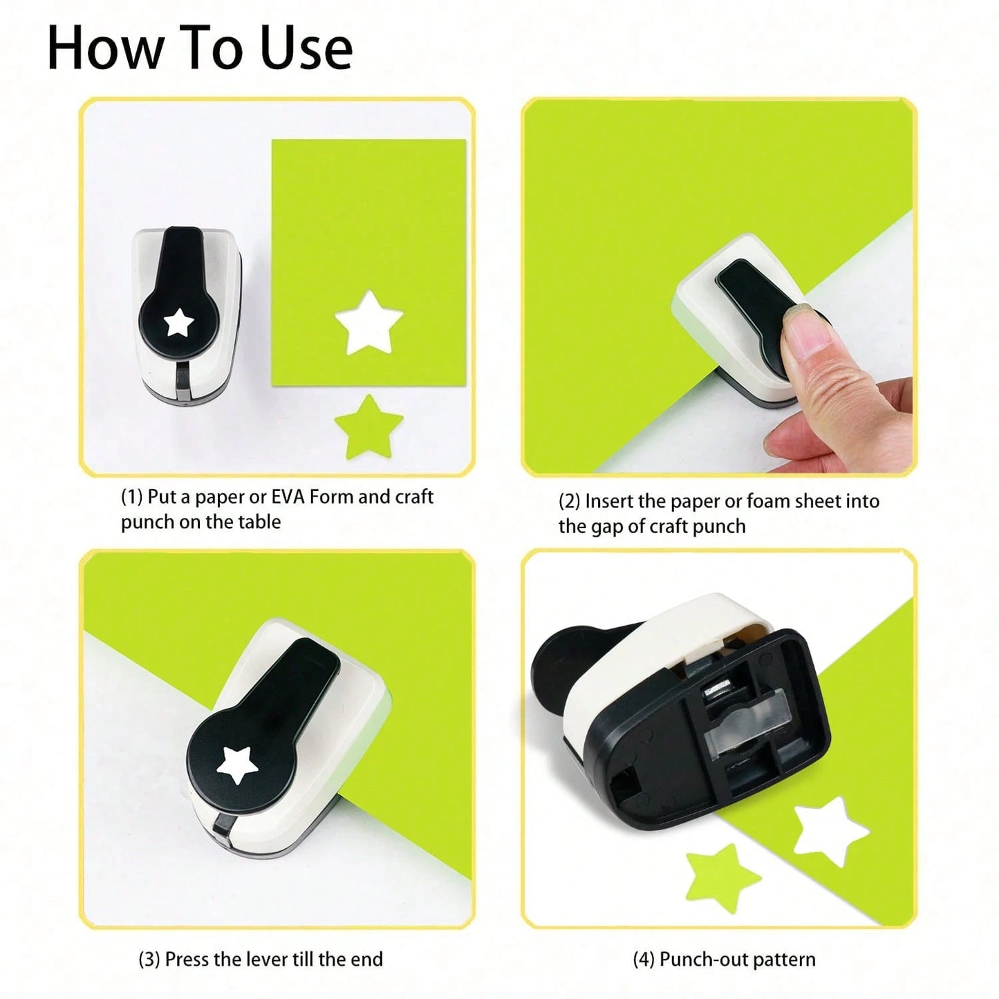 3/8 Inch 8mm Star Shaped Hole Punch Cutter, Suitable For Paper Crafts, Card Making, Scrapbooking, Journals, Portable, Ideal For Students
