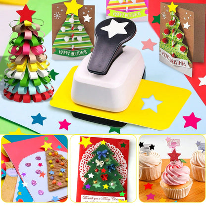 3/8 Inch 8mm Star Shaped Hole Punch Cutter, Suitable For Paper Crafts, Card Making, Scrapbooking, Journals, Portable, Ideal For Students