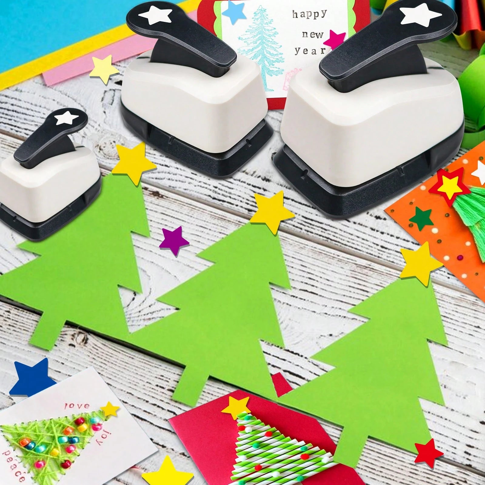 3/8 Inch 8mm Star Shaped Hole Punch Cutter, Suitable For Paper Crafts, Card Making, Scrapbooking, Journals, Portable, Ideal For Students