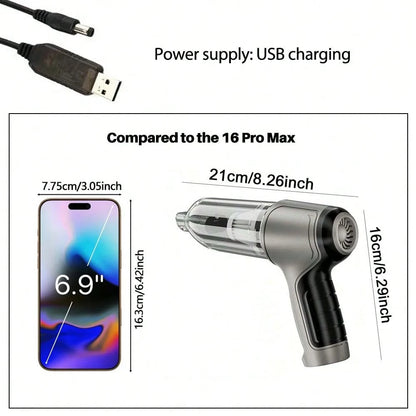 3-In-1 Car Vacuum Cleaner Powerful Suction Portable Handheld Cordless Vacuum Cleaner Suitable For Dry And Wet Use (2400mAh)