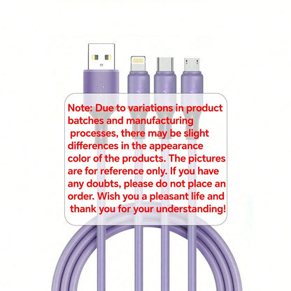 3-In-1 Usb-C Charging Cable (Apple MFi Certification), USB-C Android Compatible With Iphone 14/13/12/11/S24/S23/S22/S21, Universal Efficient Charging Adapter-Data Transmission Is Not Supported