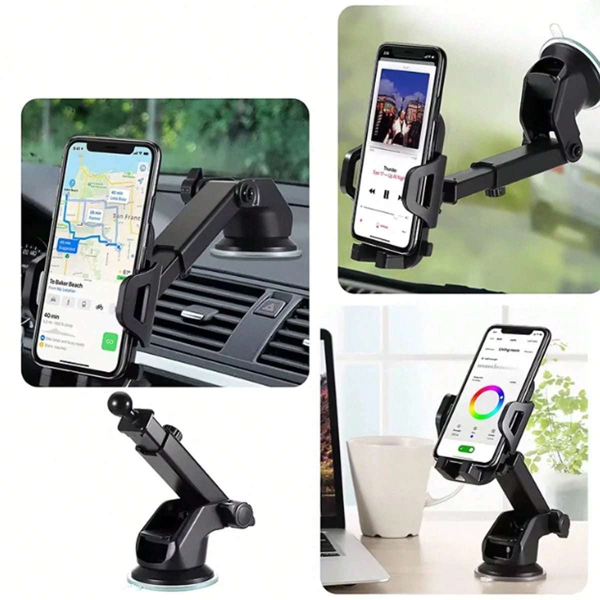3-In-1 Vehicle Windshield Ventilation Bracket, Suitable For Cars And Mobile Phone Accessories, Compatible With All Mobile Phone Holders