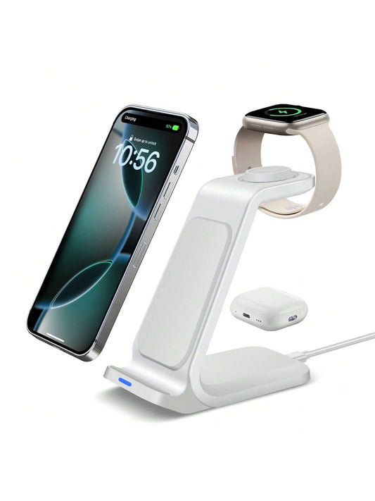 3 In 1 Wireless Charger Fast Charging Dock Multifunctional Charging Station Compatible With IPhone 17 16 15 14 13 12 11 Pro/Max/Plus Compatible With Apple Watch Ultra 11 SE 10 9 8 7 6 5 4 3 2 Compatib