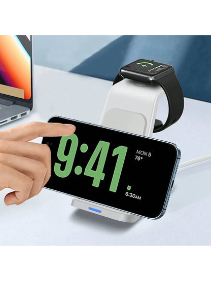 3 In 1 Wireless Charger Fast Charging Dock Multifunctional Charging Station Compatible With IPhone 17 16 15 14 13 12 11 Pro/Max/Plus Compatible With Apple Watch Ultra 11 SE 10 9 8 7 6 5 4 3 2 Compatib