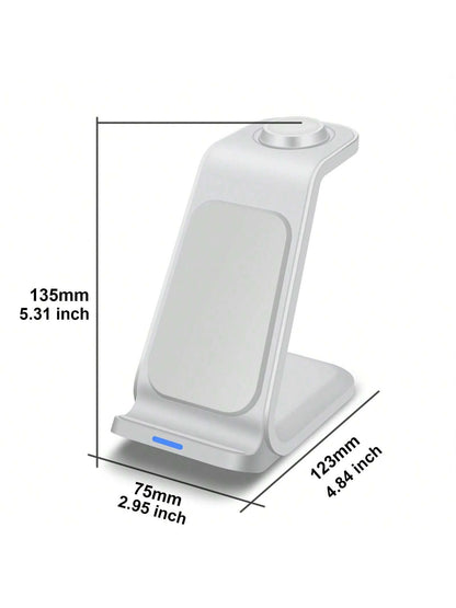 3 In 1 Wireless Charger Fast Charging Dock Multifunctional Charging Station Compatible With IPhone 17 16 15 14 13 12 11 Pro/Max/Plus Compatible With Apple Watch Ultra 11 SE 10 9 8 7 6 5 4 3 2 Compatib