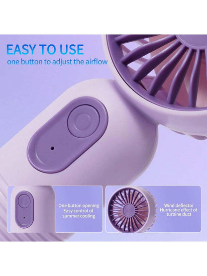 3-Pack Portable Mini Fan Handheld Personal Small Fan With 3-Speed For Travel, USB Rechargeable Battery Operated Eyelash Fan
